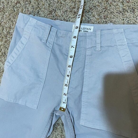 Nili Lotan 0 Jenna Dove Gray Side Stripe Chino Utility Pant Raw Hem Flap Pocket - Picture 11 of 12
